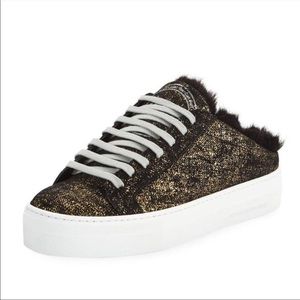 P448 A8 Clara Metallic Fur lined slip on sneakers